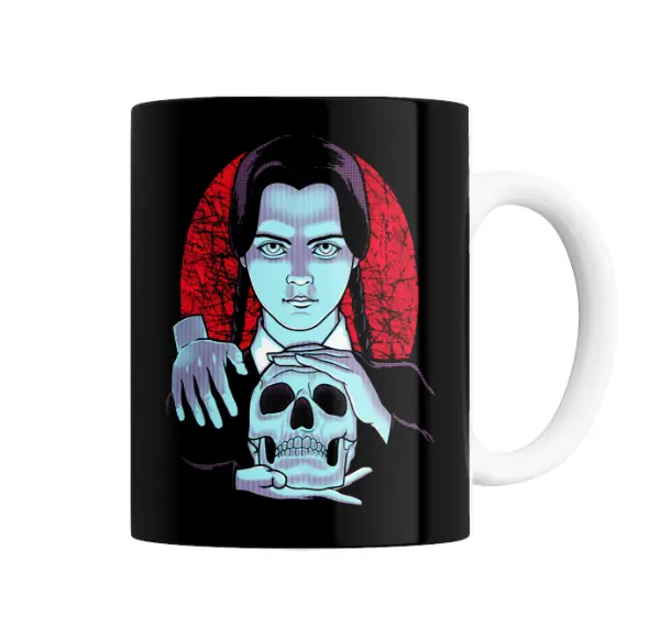 Taza de Cerámica Merlina con Calavera