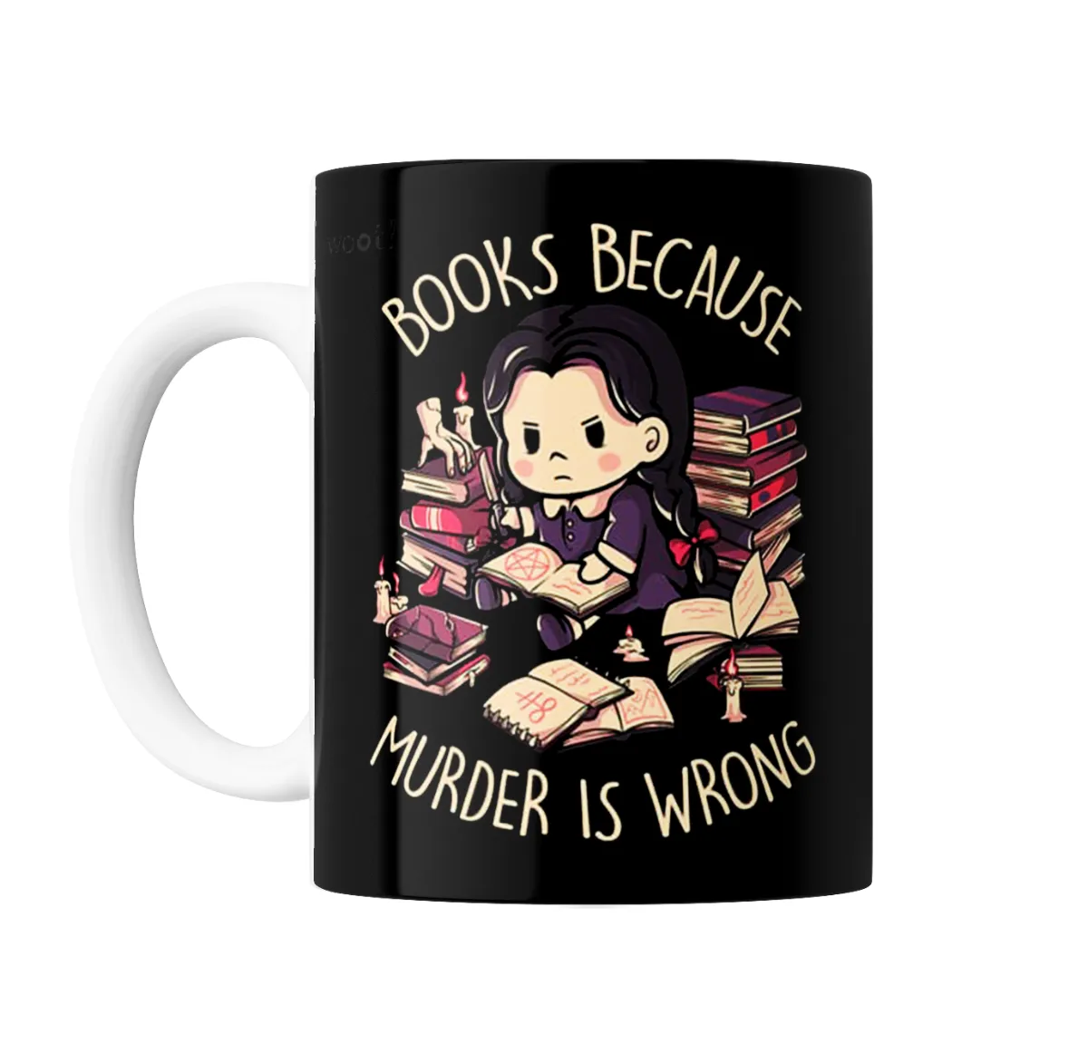 Taza de Cerámica Merlina Books Because Murder Is Wrong - vista 2