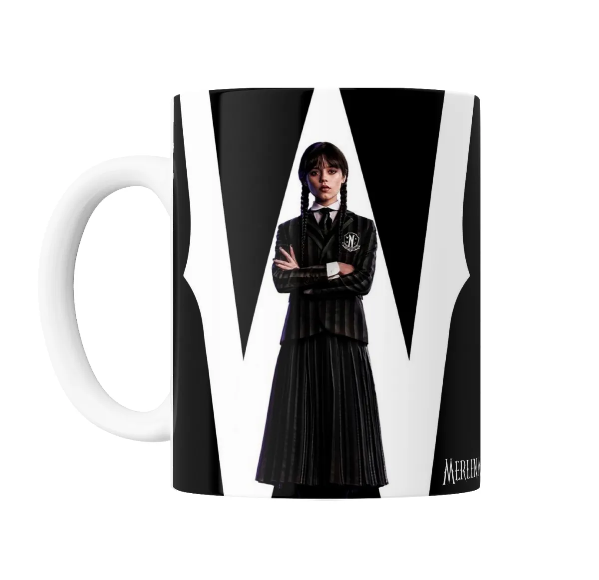 Taza de Cerámica Merlina Wednesday Addams Uniforme Nevermore - vista 2