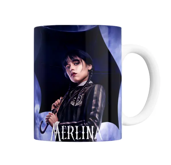 Taza de Cerámica Merlina con Paraguas
