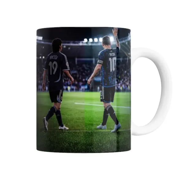 Taza de Cerámica Messi Selección Argentina Doble Versión 19 y 10