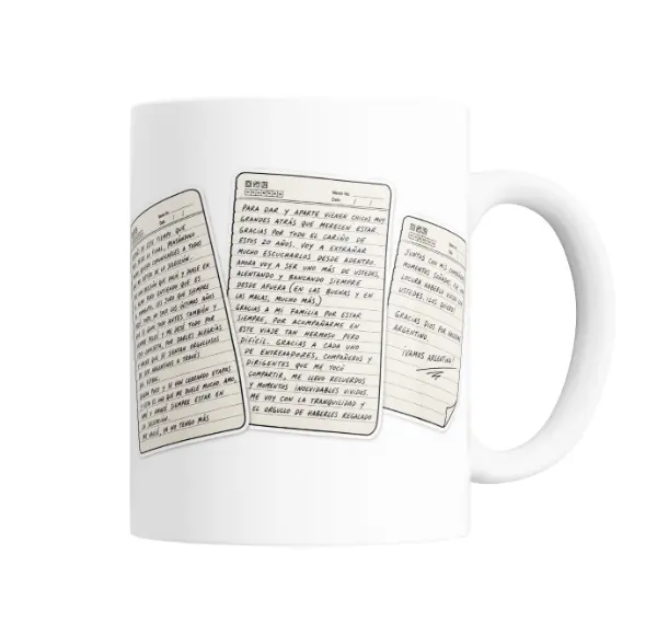 Taza de Cerámica Messi Carta de Despedida Selección Argentina