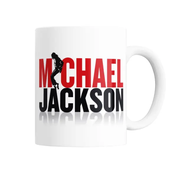 Taza de Cerámica Michael Jackson Silueta Moonwalk Logo
