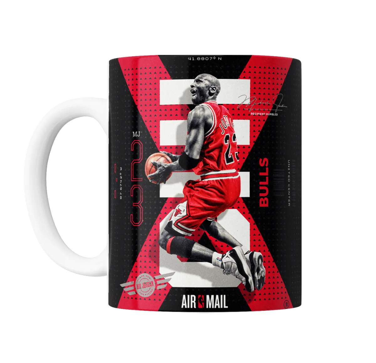 Taza de Cerámica Michael Jordan Air Mail Bulls - vista 2