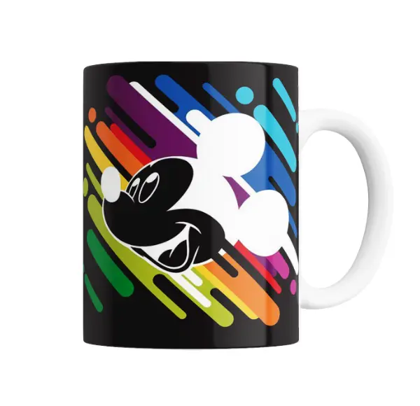 Taza de Cerámica Mickey Mouse Diseño Neón