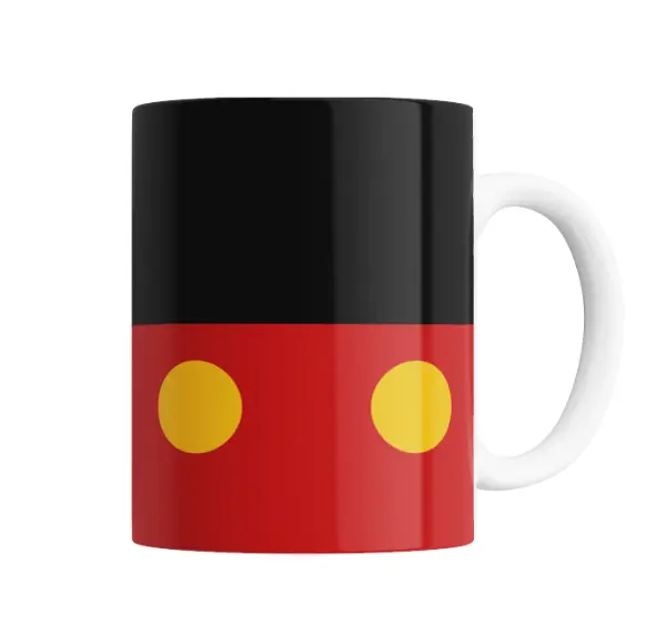 Taza de Cerámica Mickey Mouse Pantalón Rojo y Negro
