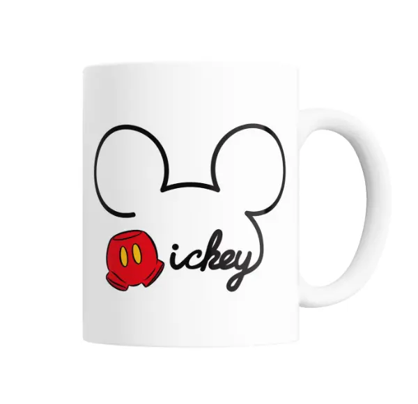 Taza de Cerámica Mickey Mouse Orejas y Pantalón Rojo