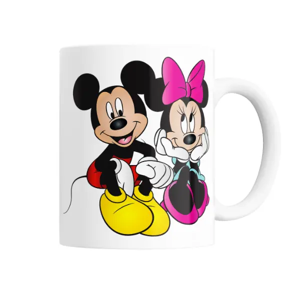 Taza de Cerámica Mickey Mouse y Minnie Mouse