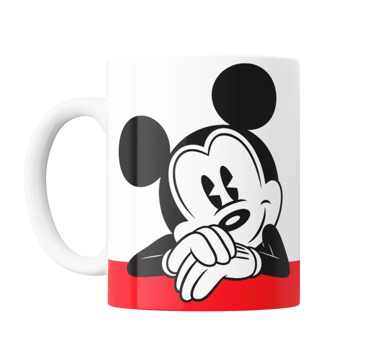 Taza de Cerámica Mickey Mouse Pensativo Blanco y Rojo - vista 2