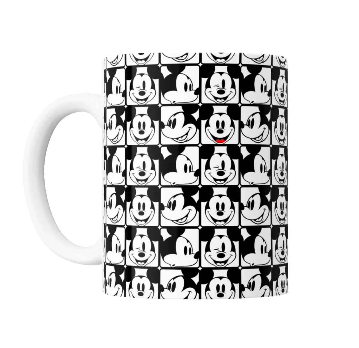 Taza de Cerámica Mickey Mouse Patrón Blanco y Negro - vista 2