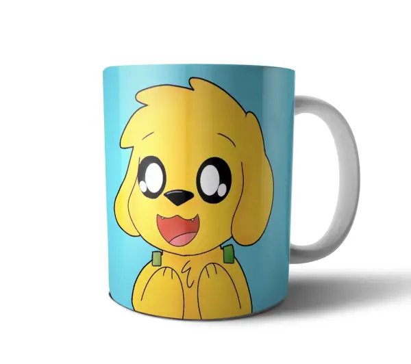 Taza de Cerámica Mikecrack Perrito Amarillo Kawaii