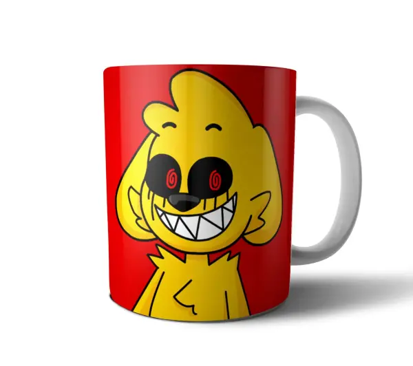 Taza de Cerámica Mikecrack Personaje Amarillo de Ojos Espirales