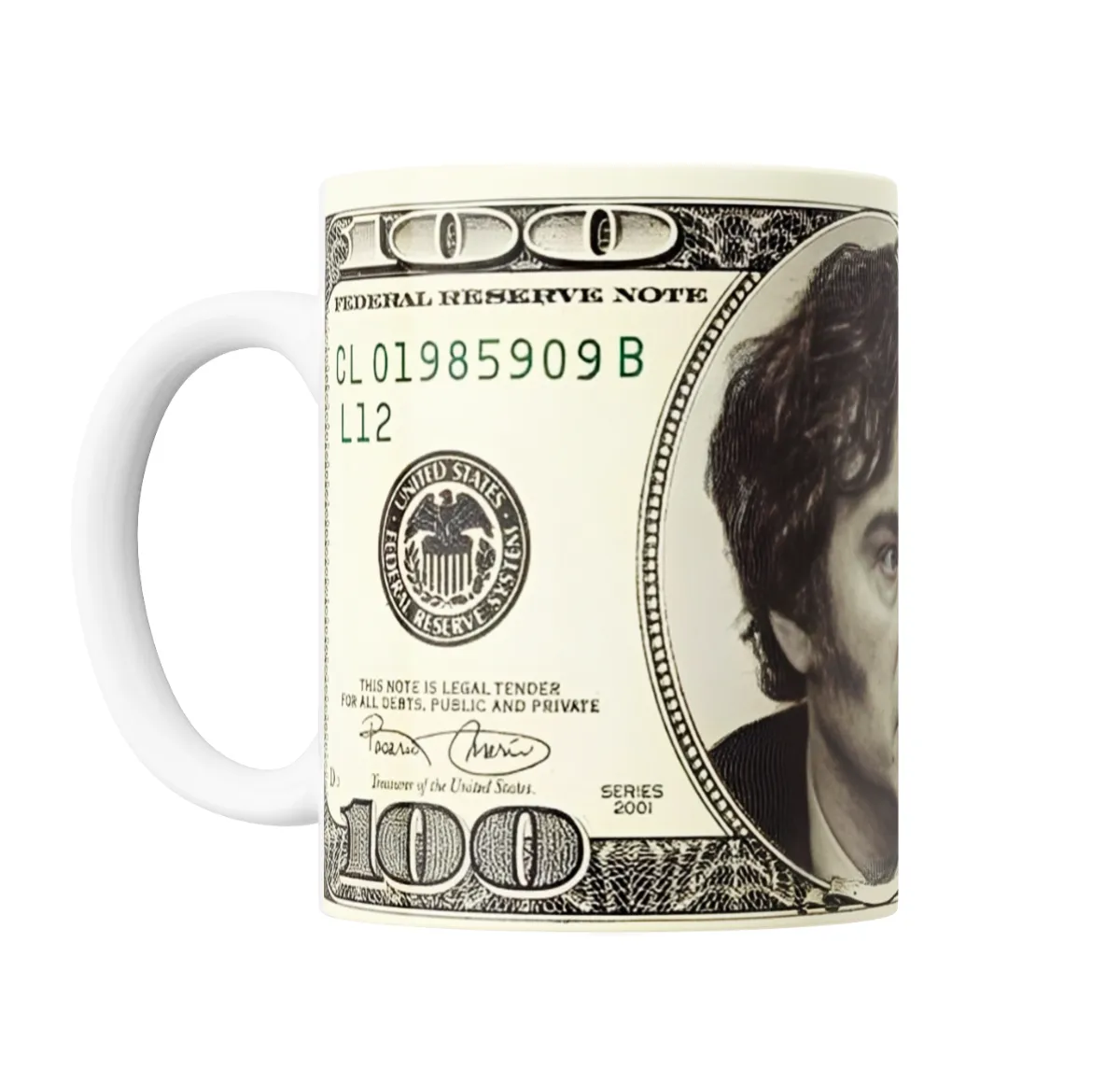 Taza de Cerámica Milei Billete de 100 Dólares - vista 2