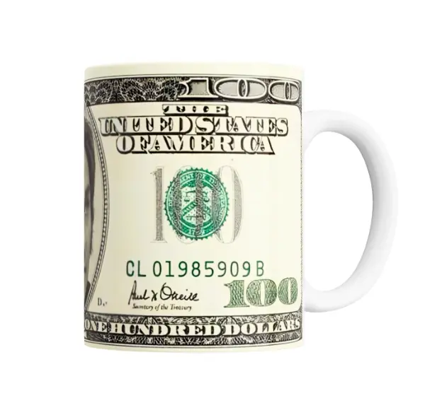 Taza de Cerámica Milei Billete de 100 Dólares