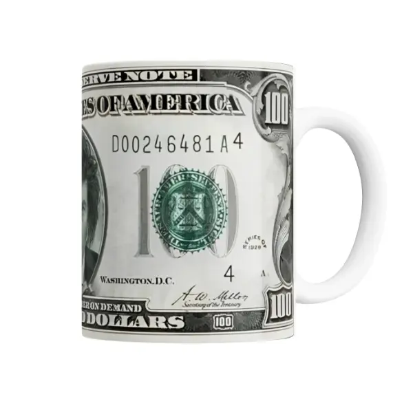 Taza de Cerámica Milei Billete 100 Dólares
