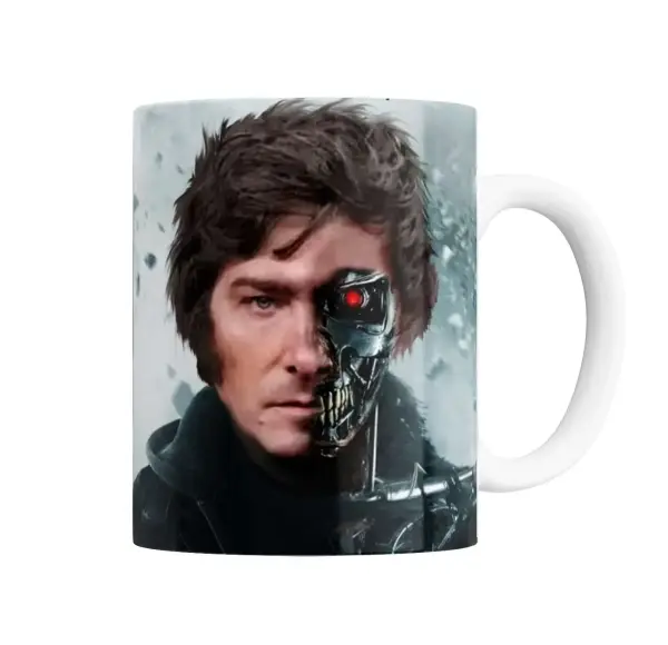 Taza de Cerámica Milei Terminator Mitad Cyborg