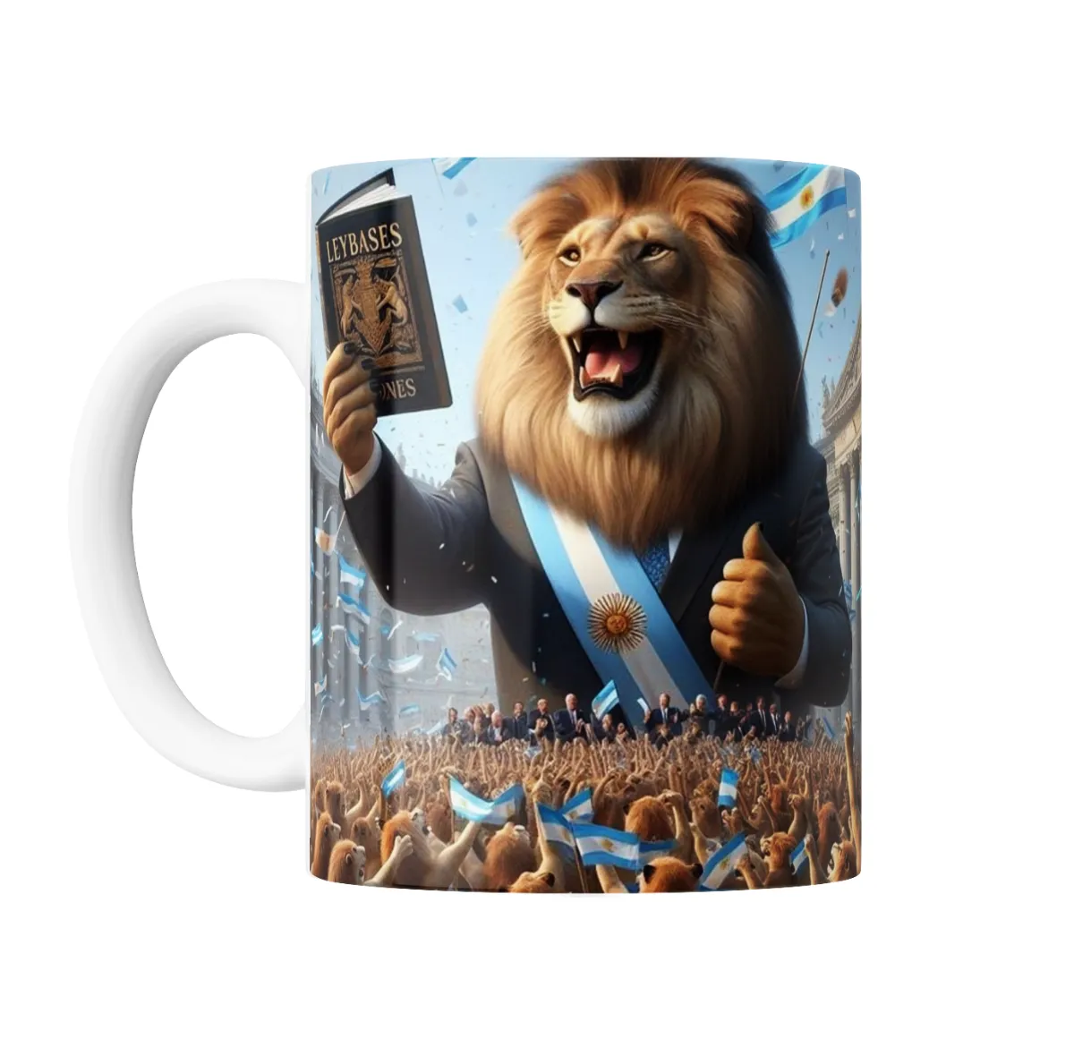 Taza de Cerámica Milei León Ley de Bases - vista 2