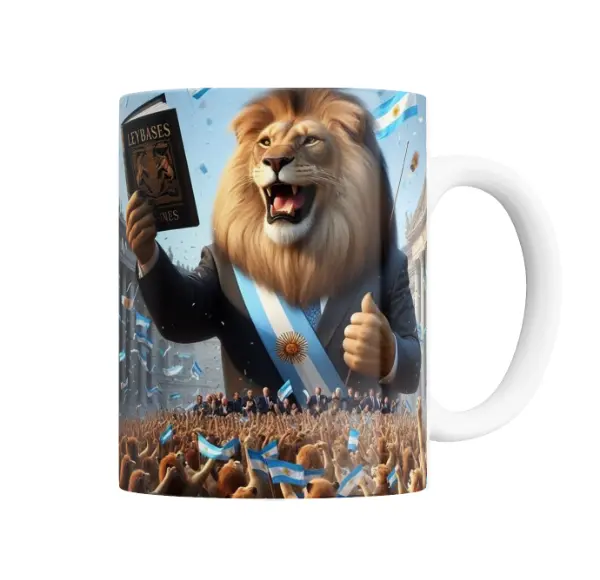 Taza de Cerámica Milei León Ley de Bases
