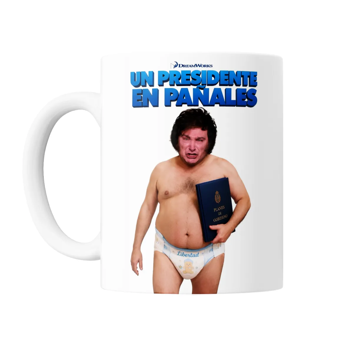 Taza de Cerámica Milei pañal Un Presidente en Pañales - vista 2