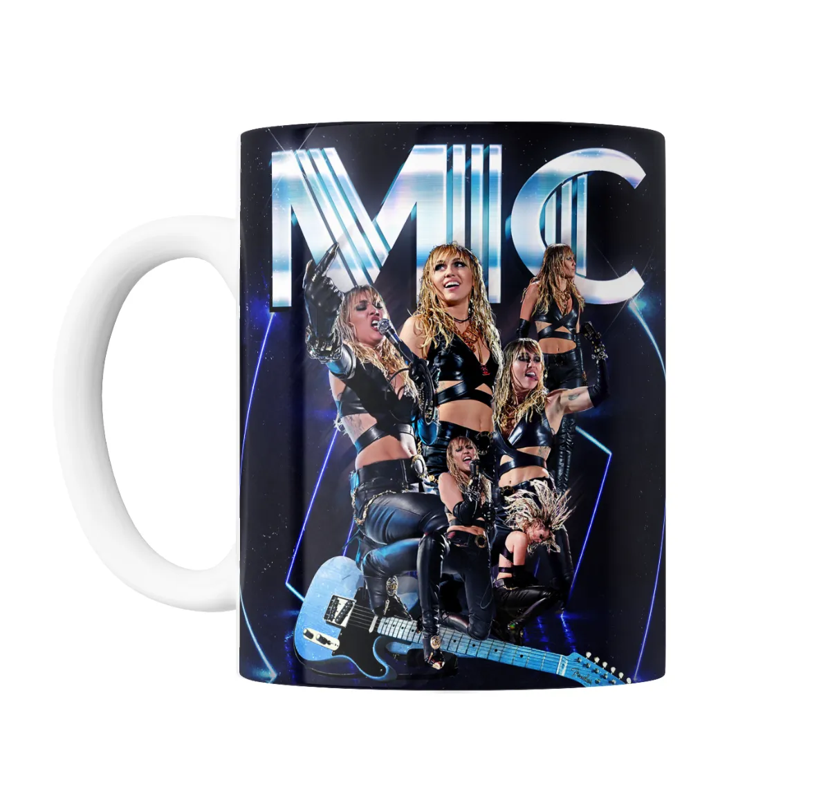 Taza de Cerámica Miley Cyrus Mic Rockera Cuero Guitarra - vista 2