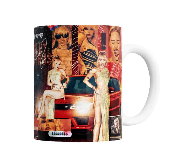 Taza de Cerámica Miley Cyrus Collage Rover Dorado