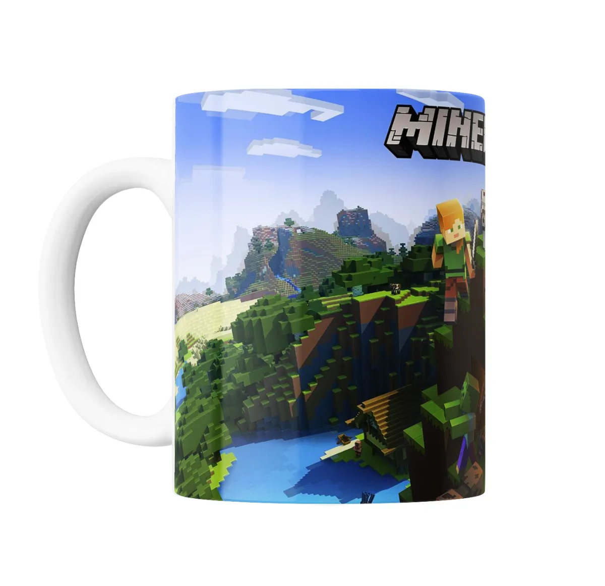 Taza de Cerámica Minecraft Alex Steve y Mobs - vista 2