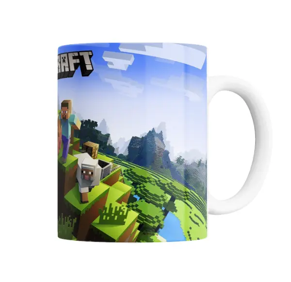 Taza de Cerámica Minecraft Alex Steve y Mobs