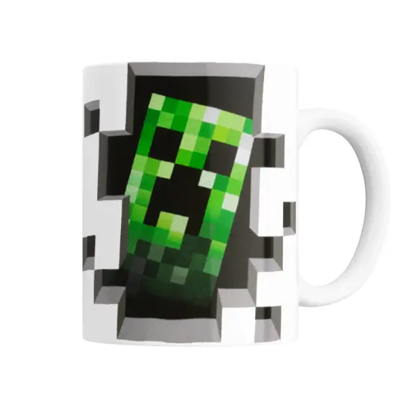 Taza de Cerámica Minecraft Creeper Pixel