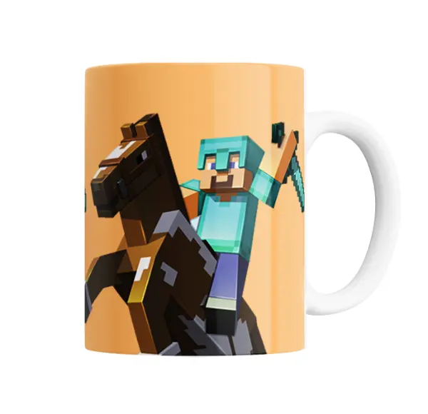 Taza de Cerámica Minecraft Steve a Caballo