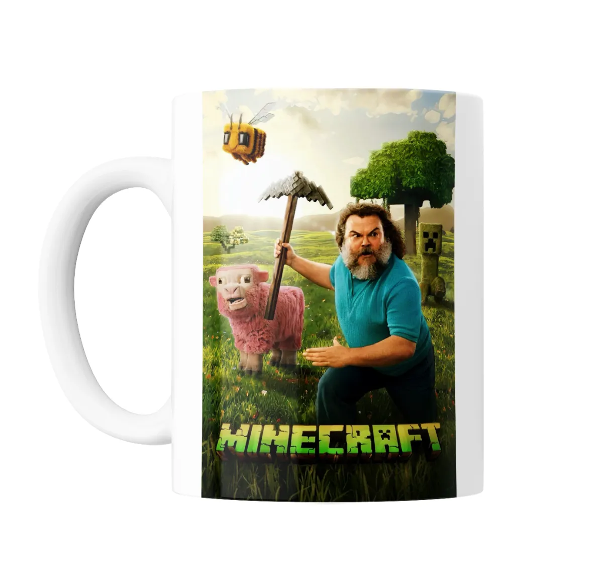 Taza de Cerámica Minecraft La Película Oveja Abeja y Creeper - vista 2