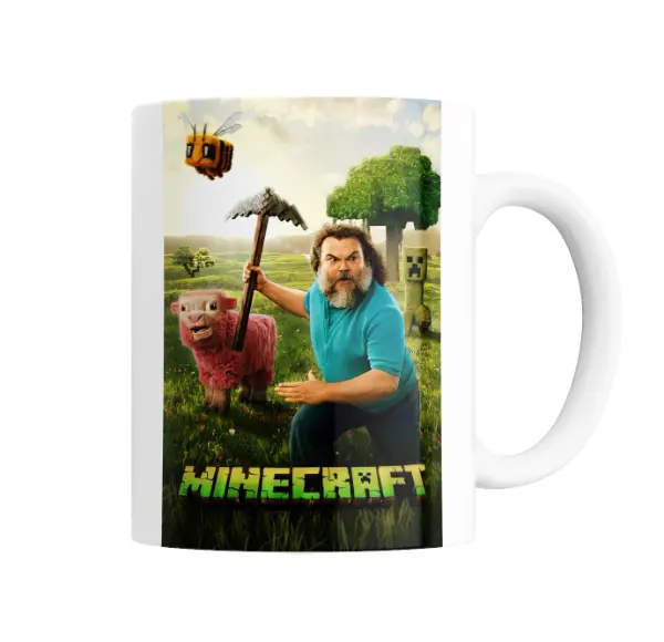Taza de Cerámica Minecraft La Película Oveja Abeja y Creeper