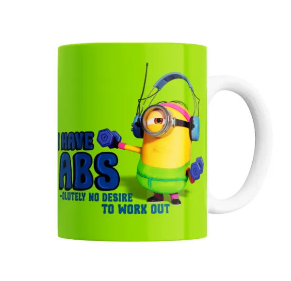 Taza de Cerámica Minions Abs Gimnasio