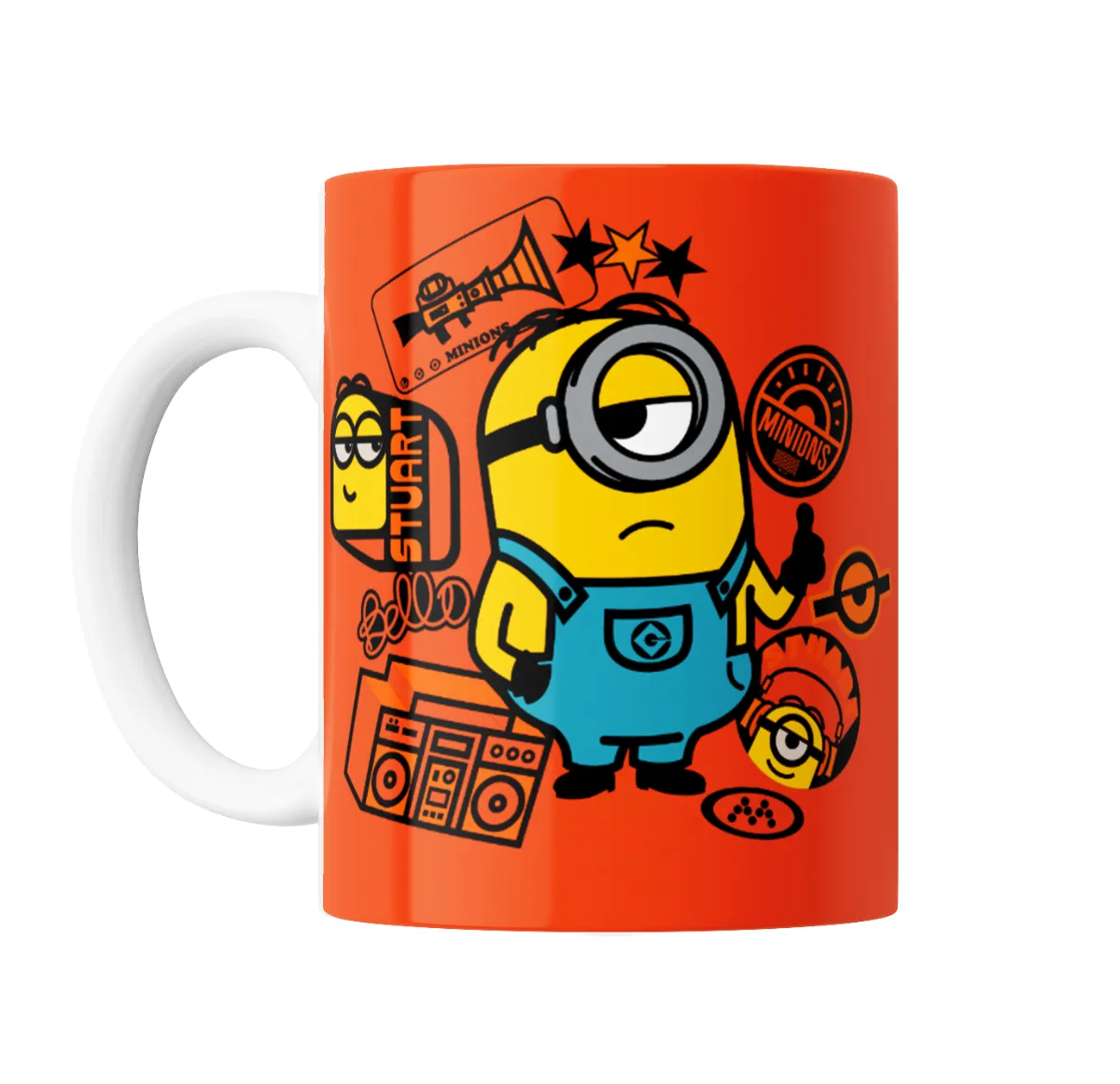 Taza de Cerámica Minions Stuart con Bello y Boombox - vista 2