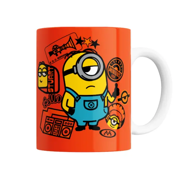 Taza de Cerámica Minions Stuart con Bello y Boombox