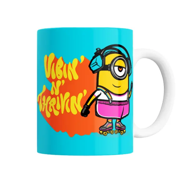 Taza de Cerámica Minion Vibin n Thrivin Patinador