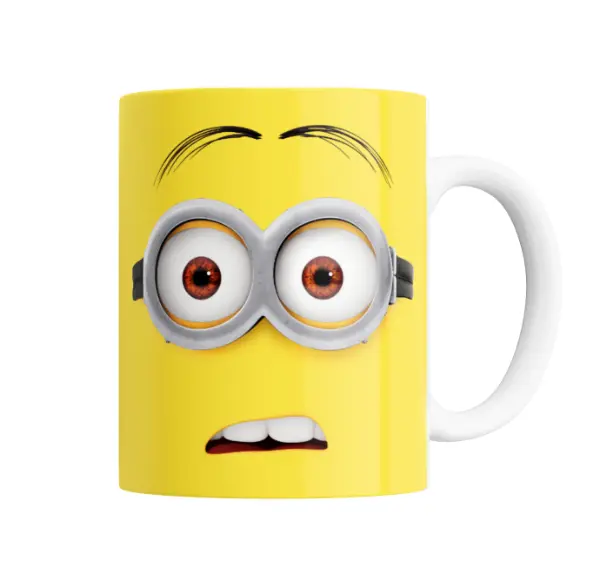 Taza de Cerámica Minions Dave con anteojos y cara de sorpresa