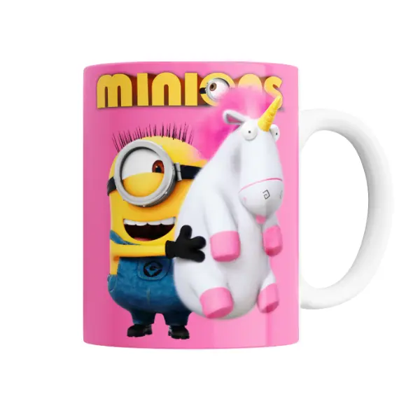 Taza de Cerámica Minions y Fluffy Unicornio