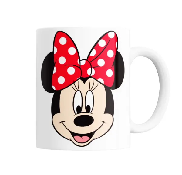 Taza de Cerámica Minnie Mouse Cara Moño Rojo