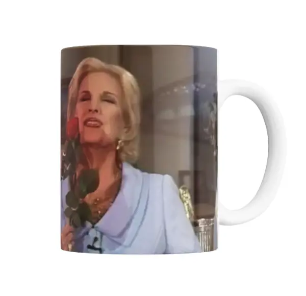 Taza de Cerámica Mirtha Legrand con Rosa Roja
