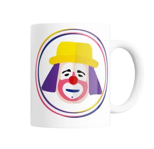 Taza de Cerámica Modern Family Fizbo Payaso con Sombrero Amarillo
