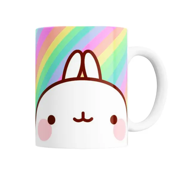 Taza de Cerámica Molang Conejo Arcoíris
