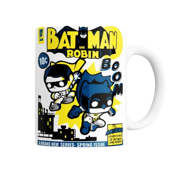 Taza de Cerámica Batman y Robin Funko Pop Comic
