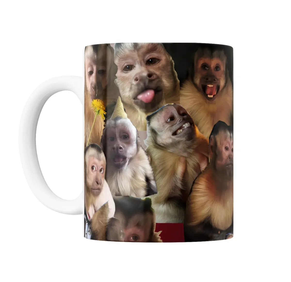 Taza de Cerámica Monos Capuchinos Collage Memes - vista 2