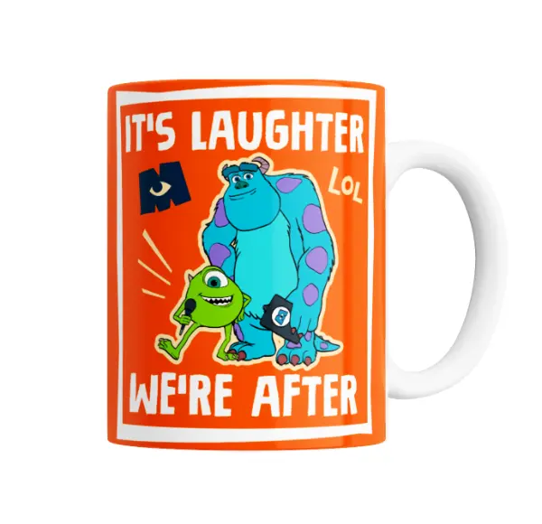 Taza de Cerámica Monsters at Work Mike y Sulley It's Laughter We're After