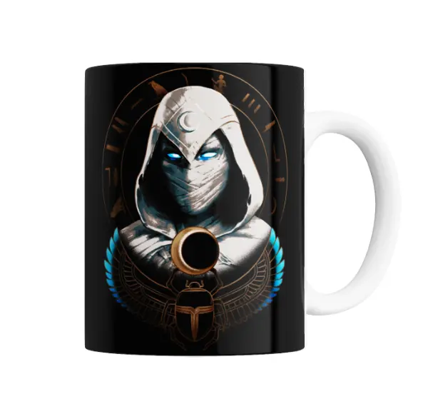 Taza de Cerámica Moon Knight Diseño Egipcio Escarabajo