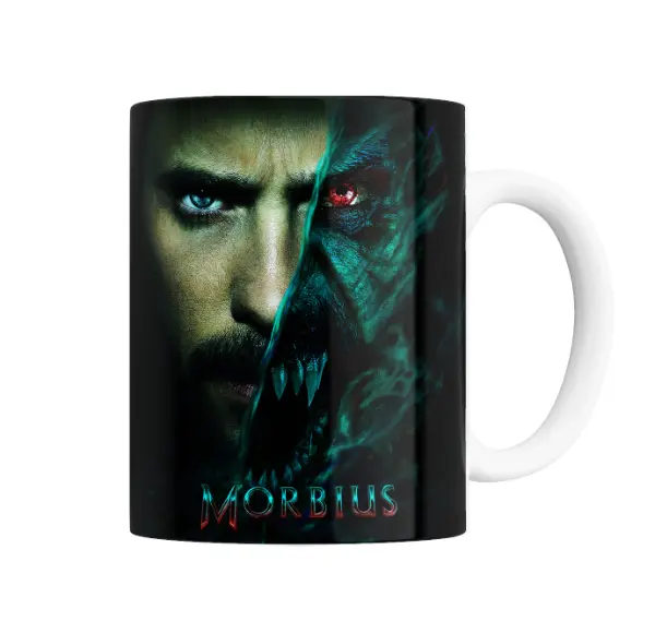 Taza de Cerámica Morbius Mitad Humano Mitad Monstruo