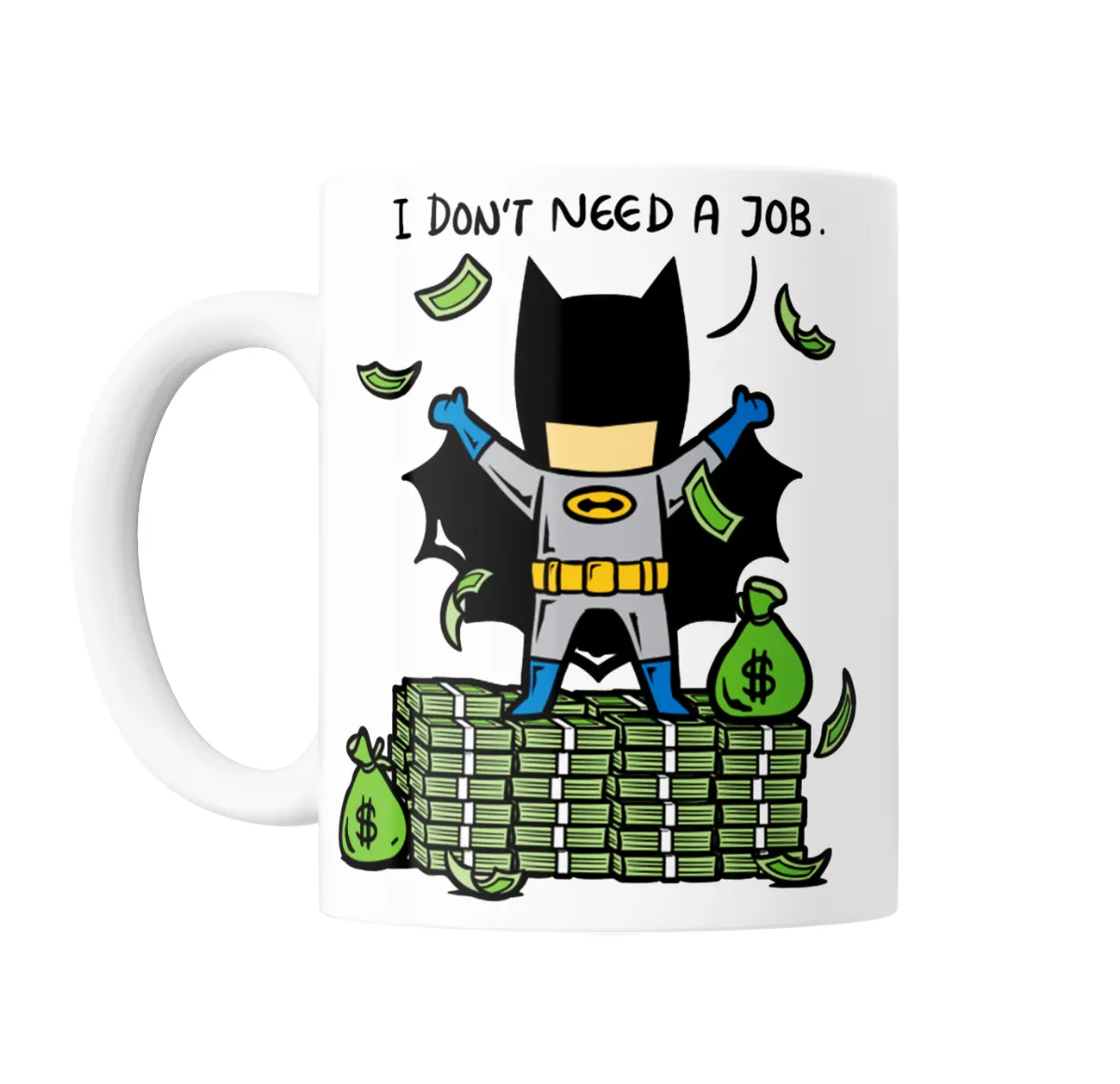 Taza de Cerámica Batman Chibi Dinero I Don't Need a Job - vista 2
