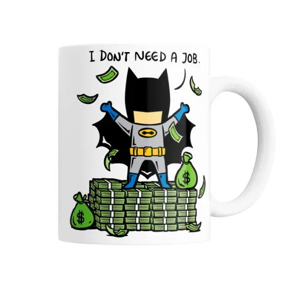 Taza de Cerámica Batman Chibi Dinero I Don't Need a Job