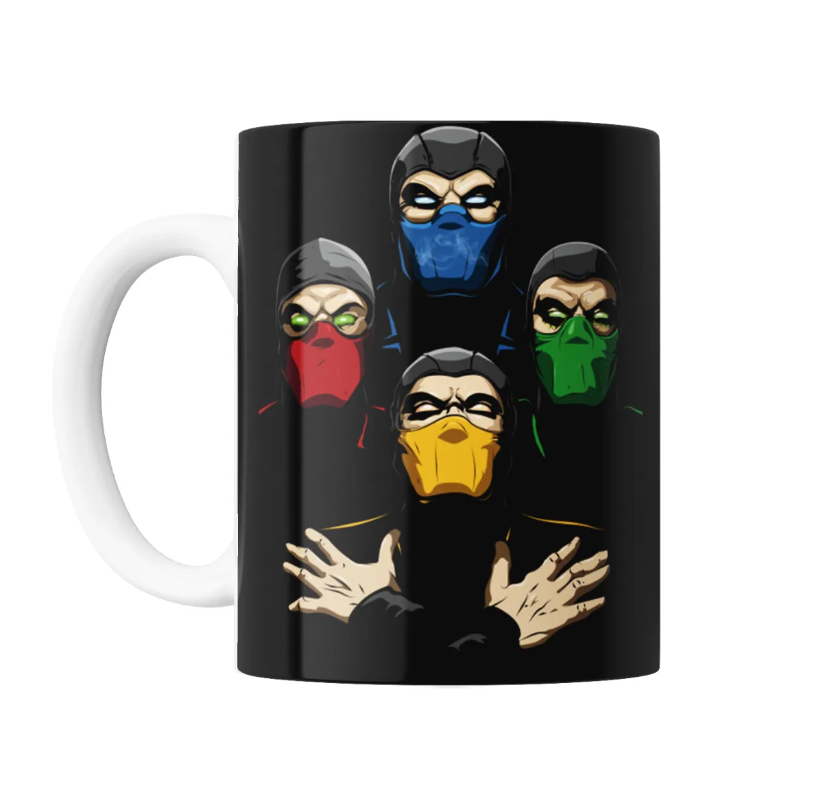Taza de Cerámica Mortal Kombat Ninjas Scorpion Sub-Zero Reptile Ermac - vista 2