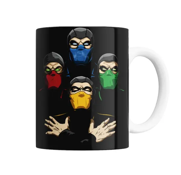 Taza de Cerámica Mortal Kombat Ninjas Scorpion Sub-Zero Reptile Ermac